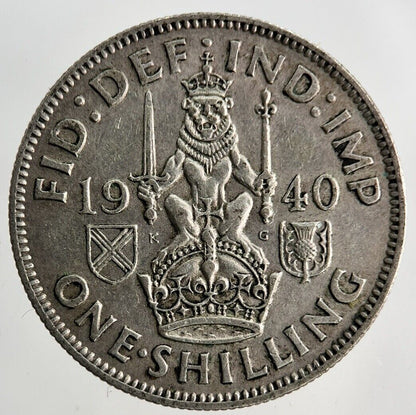 1940 George VI Shilling Silver Coin | Fine Collectable Grade