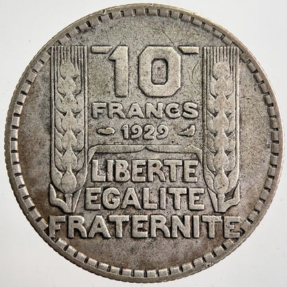 1929 France 10 Francs Silver Coin | Fine Collectable Grade