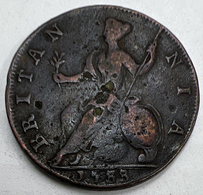 1753 George II Half-Penny | British Copper Coin | Collectable Grade | a179