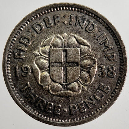 1938 George VI Threepence Silver Coin | Fine Collectable Grade | a8949