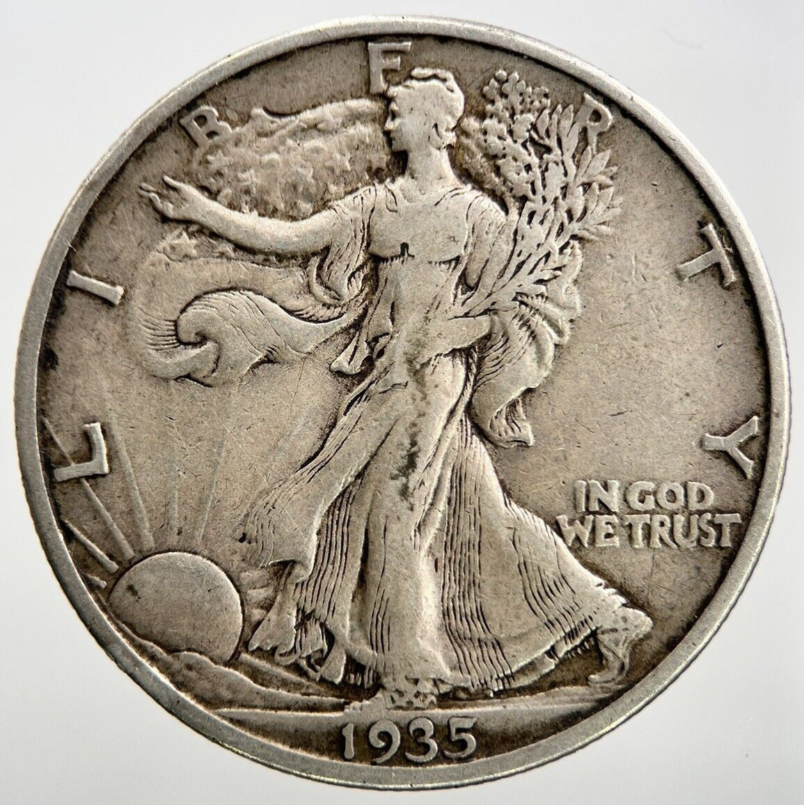 1935 - S US USA Liberty Half Dollar | Silver Coin | Fine Collectable Grade | a211