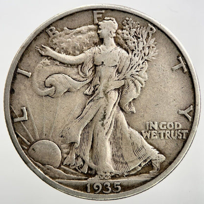 1935 - S US USA Liberty Half Dollar | Silver Coin | Fine Collectable Grade | a211