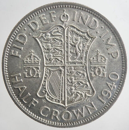 1940 George VI Half-Crown Silver Coin | Fine Collectable Grade | a6342