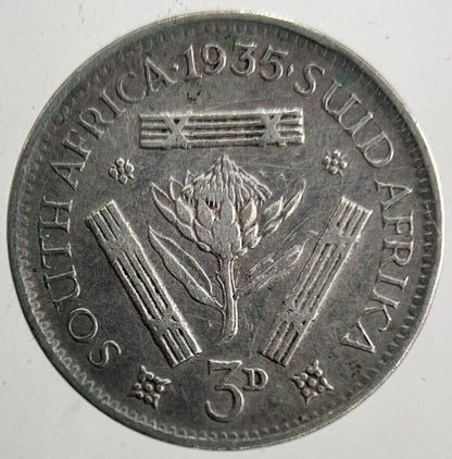 1935 South Africa Threepence Coin | Fine Collectable Grade | a5464