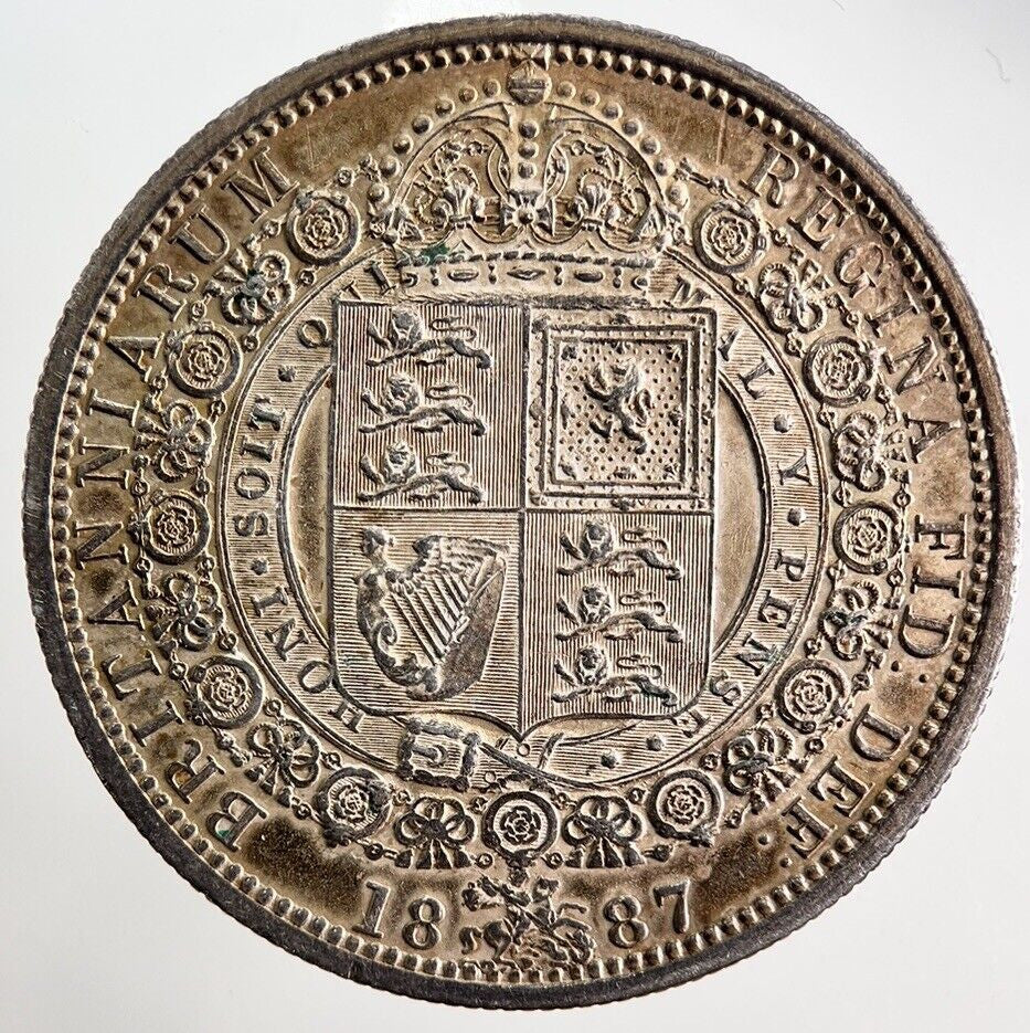 1887 Victoria Half - Crown Ex Mount Silver Coin | Very High Grade