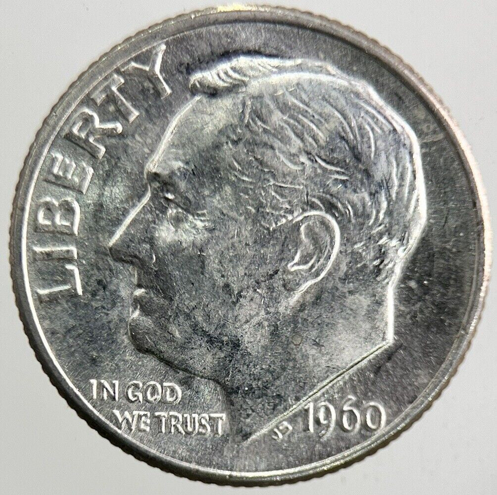 1960 - D US USA Roosevelt One Dime Silver Coin | Very High Grade