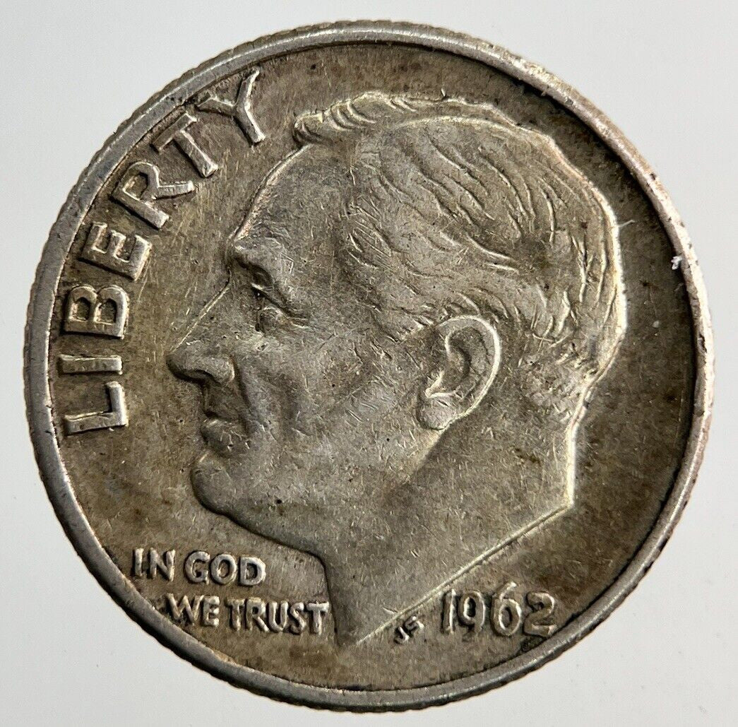 1962 - D US USA Roosevelt Dime Silver Coin | Fine Collectable Grade