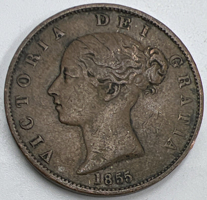 1855 Victoria Half - Penny | British Coin | Fine Collectable Grade | a1197
