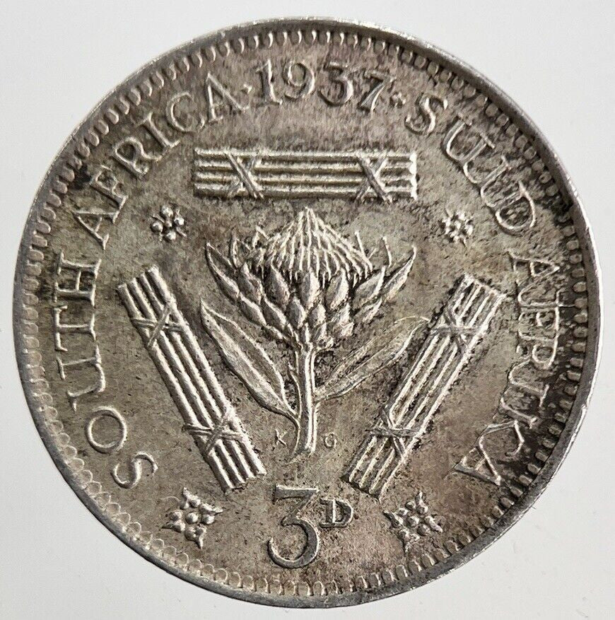 1937 South Africa Threepence Silver Coin | Very High Grade