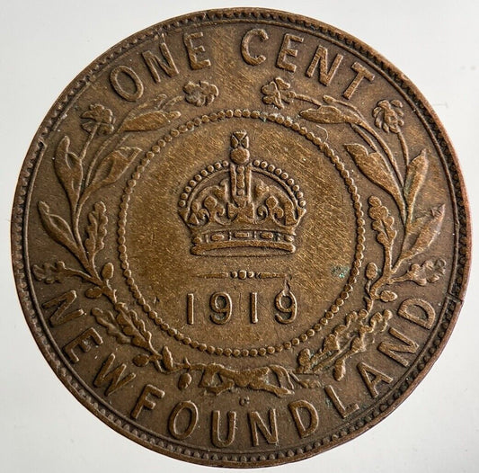 1919 Canada New Found - Land One Cent Coin | Fine Collectable Grade
