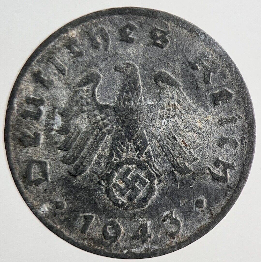 1943 Germany Nazi 1 Pfennig Coin | Fine Collectable Grade