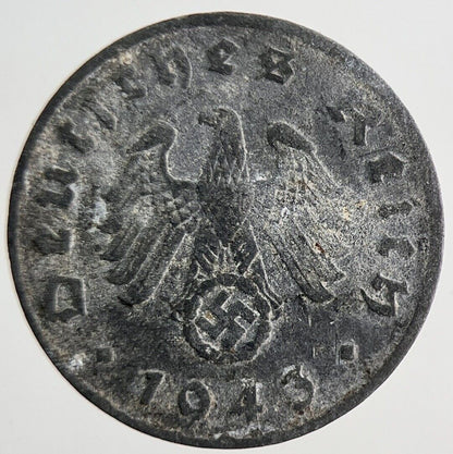 1943 Germany Nazi 1 Pfennig Coin | Fine Collectable Grade