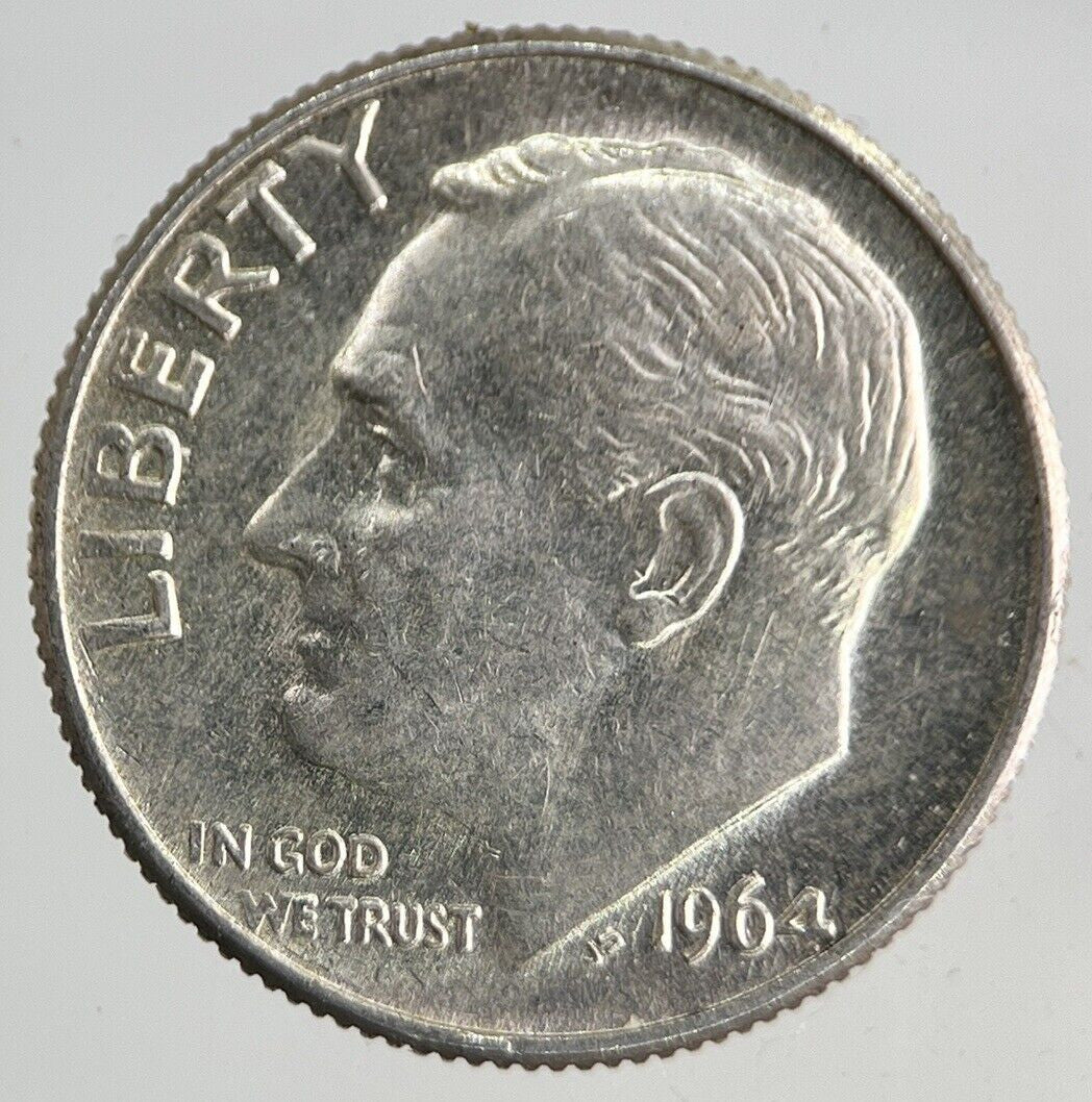 1964 - D US USA Roosevelt Dime Silver Coin | Very High Grade