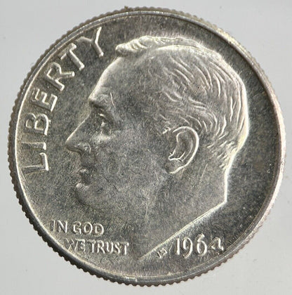 1964 - D US USA Roosevelt Dime Silver Coin | Very High Grade