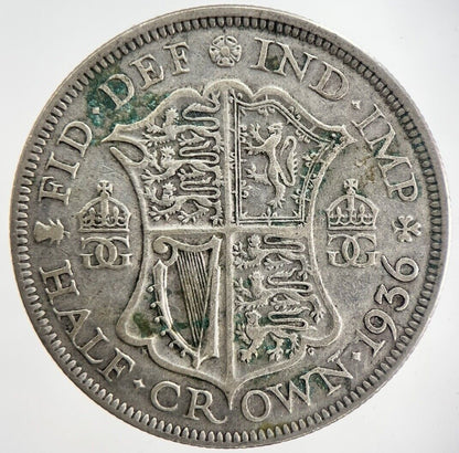 1936 George V Half - Crown Silver Coin | Fine Collectable Grade