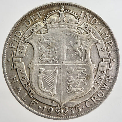 1915 George V Half - Crown Silver Coin | Fine Collectable Grade | a8532