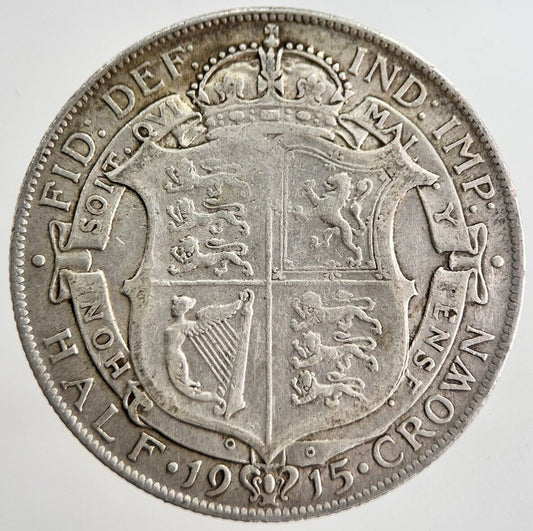 1915 George V Half - Crown Silver Coin | Fine Collectable Grade | a8532
