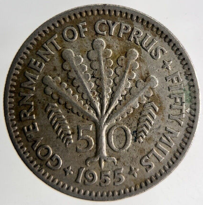 1955 Cyprus 50 Mils Coin | Fine Collectable Grade