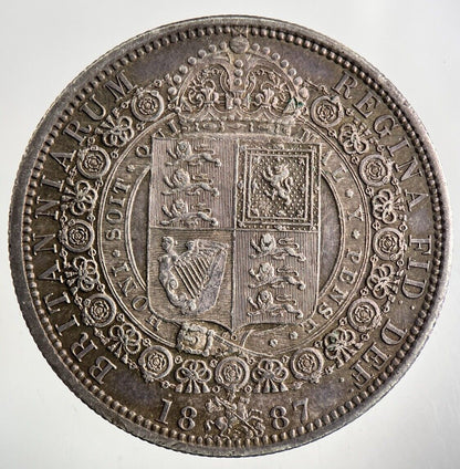 1887 Victoria Half-Crown Silver Coin | Very Fine Grade