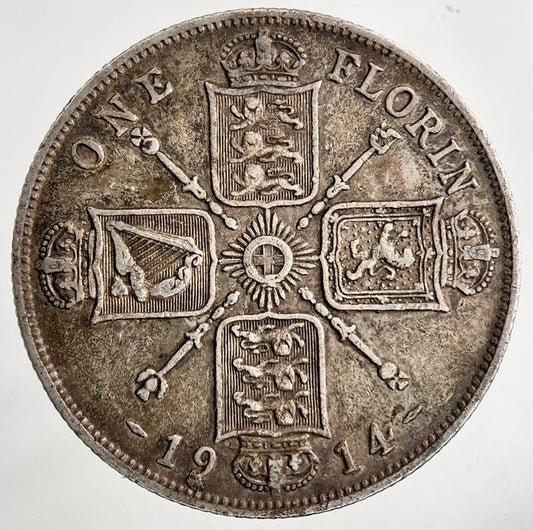 1914 George V Florin Silver Coin | Very High Grade