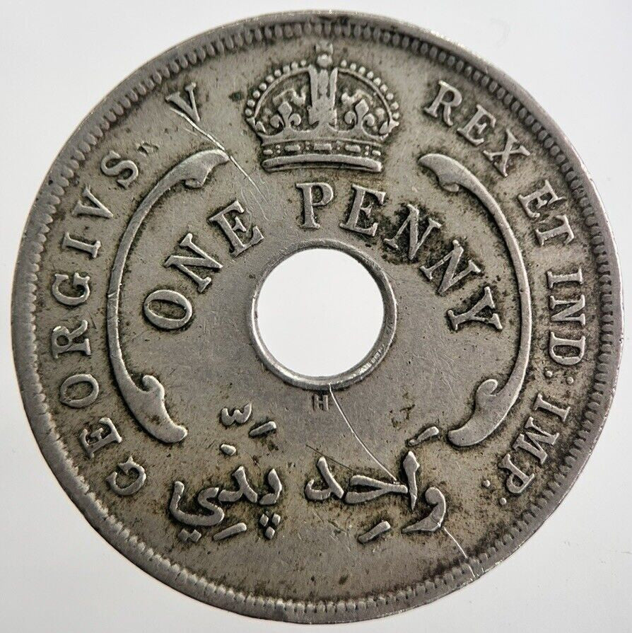 1919 West Africa 1 One Penny Coin | Fine Collectable Grade | a7574