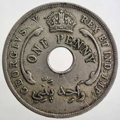 1919 West Africa 1 One Penny Coin | Fine Collectable Grade | a7574