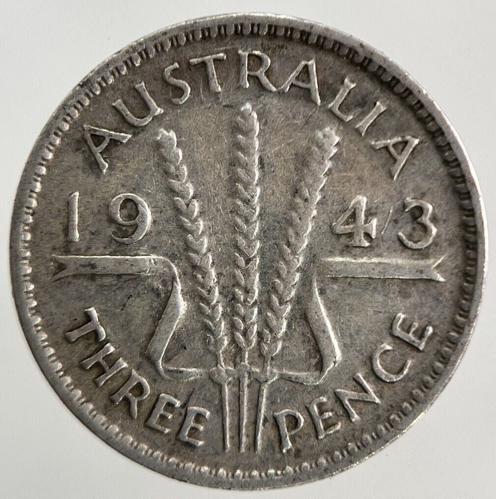 1943 Australia Threepence Silver Coin | Fine Collectable Grade