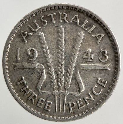 1943 Australia Threepence Silver Coin | Fine Collectable Grade