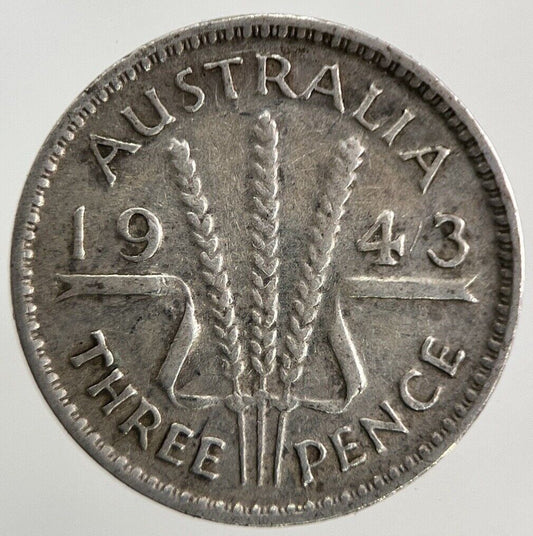 1943 Australia Threepence Silver Coin | Fine Collectable Grade