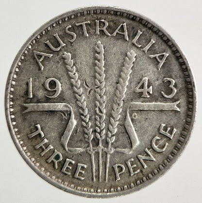 1943 Australia Threepence Silver Coin | Fine Collectable Grade