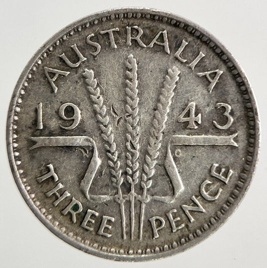 1943 Australia Threepence Silver Coin | Fine Collectable Grade