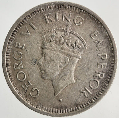 1943 India 1/4 Quarter Rupee Silver Coin | Very High Grade