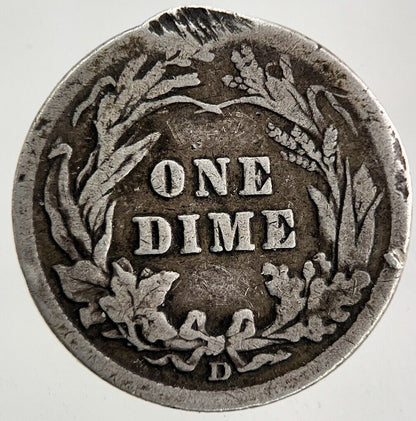 1912 - D US USA One Dime Silver Coin | Fine Collectable Grade