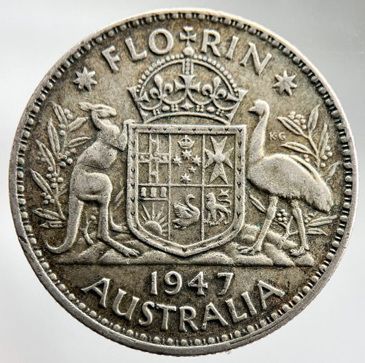 1947 Australia Florin Silver Coin | Fine Collectable Grade | a1612
