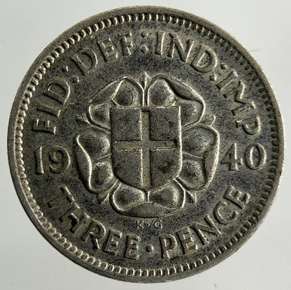 1940 George VI Threepence Silver Coin | Fine Collectable Grade