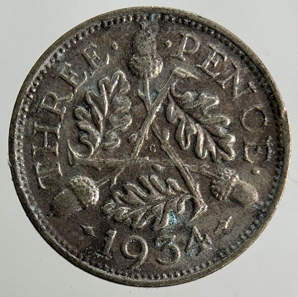 1934 George V Threepence Silver Coin | Fine Collectable Grade