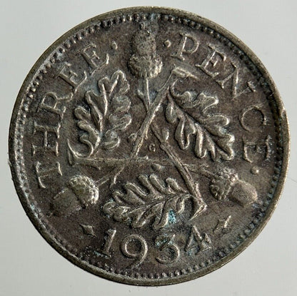 1934 George V Threepence Silver Coin | Fine Collectable Grade