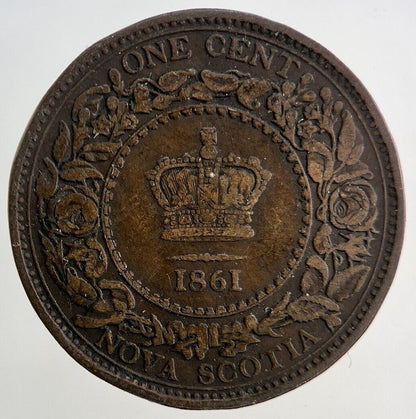 1861 Canada Nova Scotia 1 Cent Coin | Fine Collectable Grade