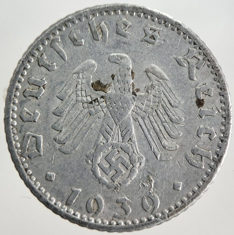 1939 - A Germany Nazi 50 Pfennig Coin | Fine Collectable Grade | a7107