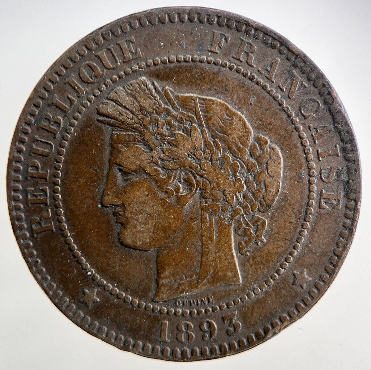 1893 France 10 Centimes Coin | Fine Collectable Grade