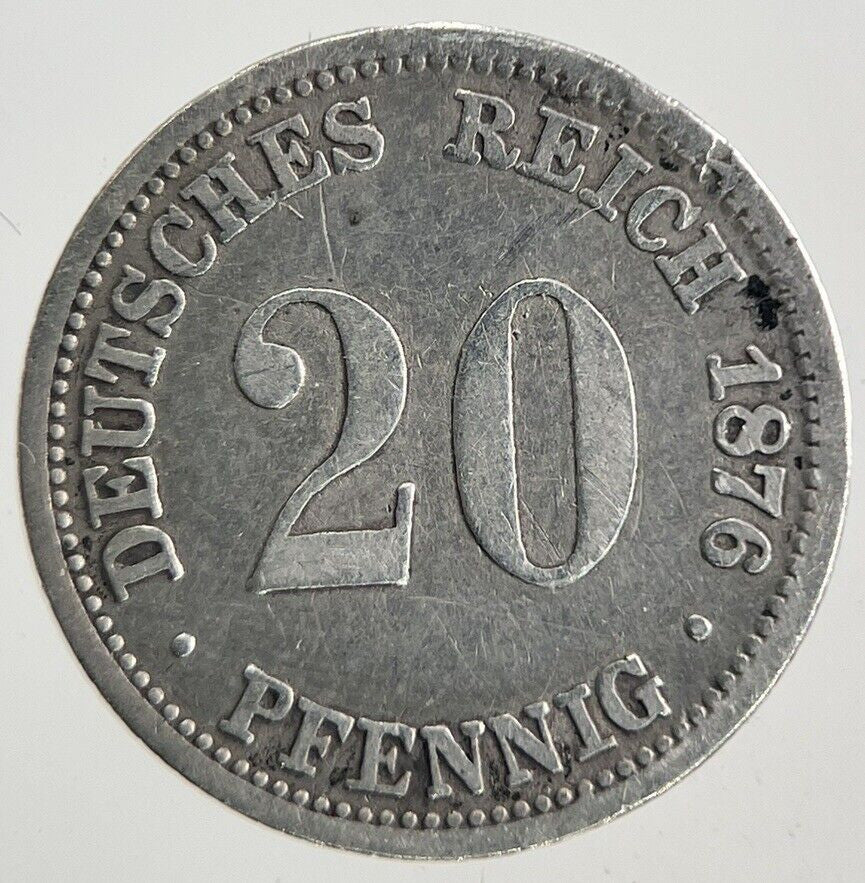 1876 Germany 20 Pfennig Silver Coin | Collectable Grade