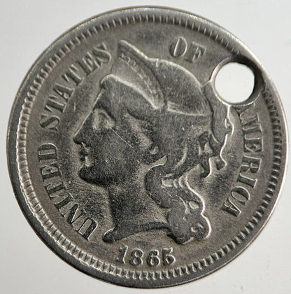 1865 US USA Nickel Coin | Fine Collectable Grade | a8291