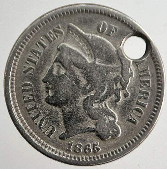 1865 US USA Nickel Coin | Fine Collectable Grade | a8291