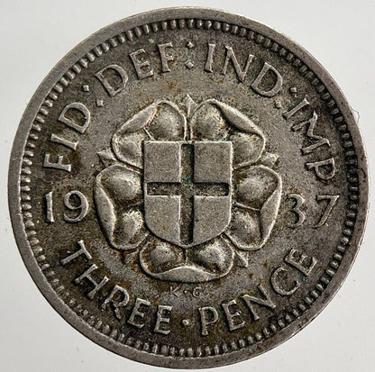 1937 George VI Threepence Silver Coin | Fine Collectable Grade | a5871