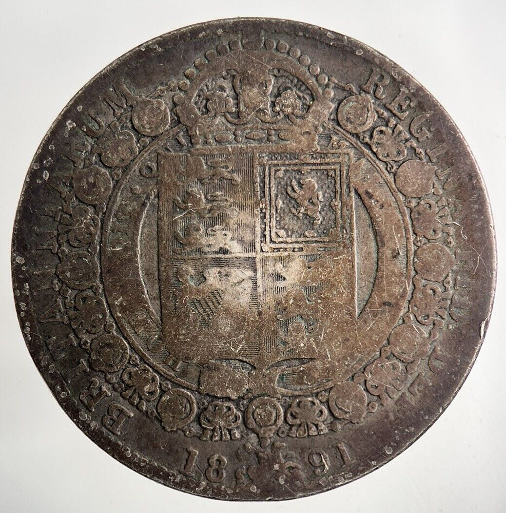 1891 Victoria Half - Crown Silver Coin | Collectable Grade