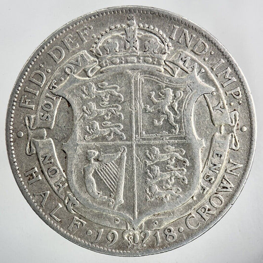 1918 George V Half - Crown Silver Coin | Fine Collectable Grade