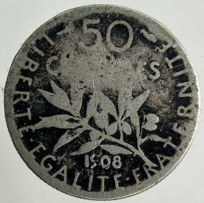 1908 France 50 Centimes Silver Coin | Fair Grade