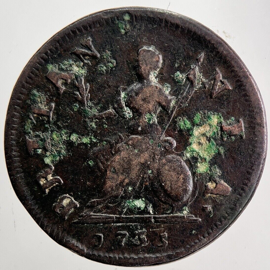 1755 George II 2nd Farthing Coin | Fine Collectable Grade | a6045