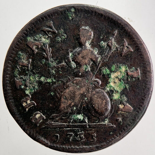 1755 George II 2nd Farthing Coin | Fine Collectable Grade | a6045