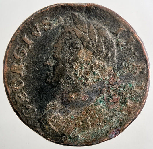 1749 George 2nd II Half - Penny British Coin | Fine Collectable Grade | a9453